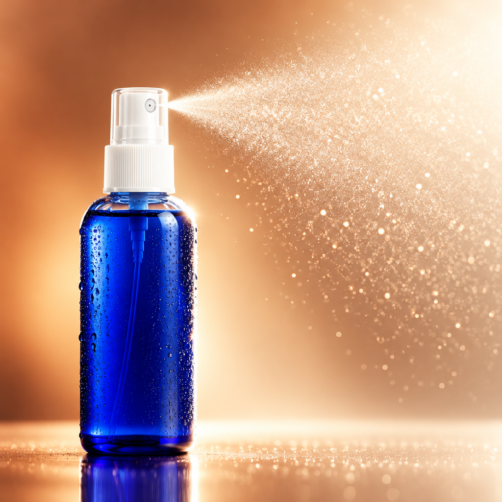 Fine non-greasy mist from the copper peptide spray